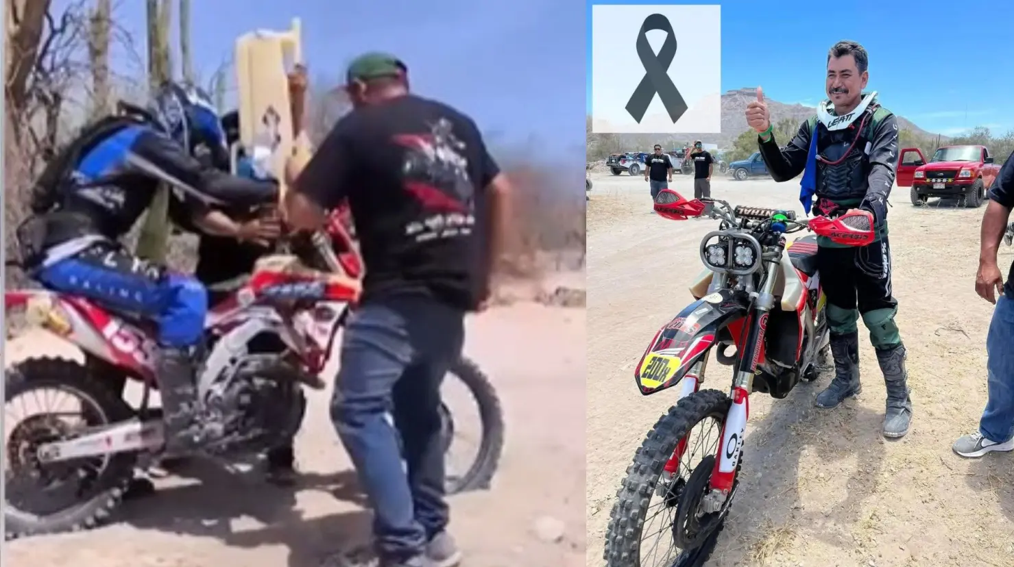 El momento en que la moto se incendia fue captado en video y circuló ampliamente en redes. Fotos: Más Noticias BCS