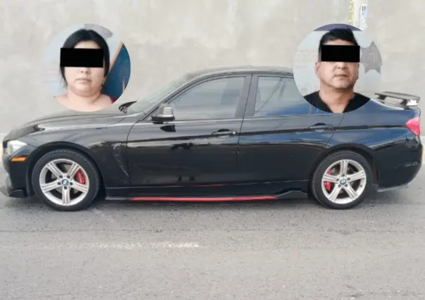 VIDEO | Detienen a pareja involucrada en robo de auto BMW en Guadalupe
