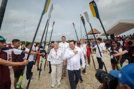Gobierno de Yucatán entrega pista de remo en Progreso y da inicio a Olimpiada Nacional