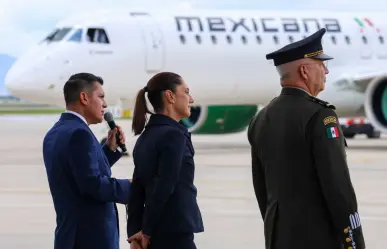 Claudia Sheinbaum recibe primer aeronave Embraer E195 – E2 para Mexicana de Aviación en el AIFA