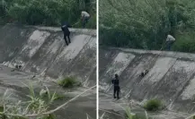 Tras lluvias, rescatan a perrito en el arroyo La Talaverna I VIDEO