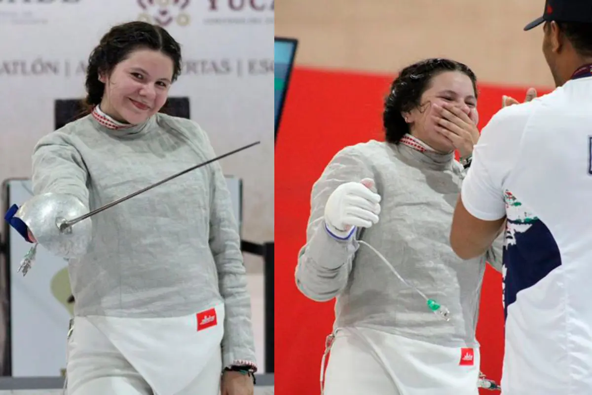 Beatriz Isabella Castillo Olachea es la gran ganadora del oro en la Olimpiada Nacional 2025, en la disciplina de esgrima. Fotos: Insude.