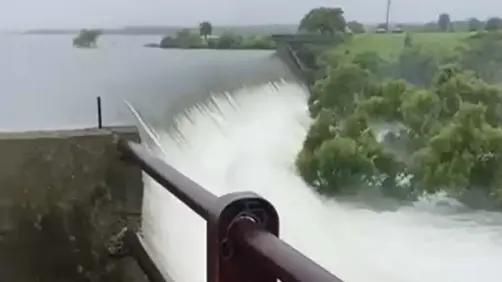 VIDEO | Así luce la presa del Ejido Lavaderos de Soto La Marina en su máxima capacidad