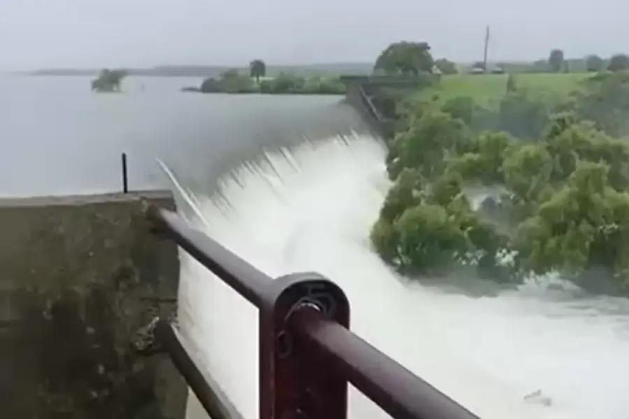 VIDEO | Así luce la presa del Ejido Lavaderos de Soto La Marina en su máxima capacidad
