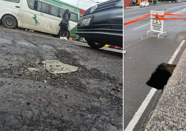Baches, socavones y coladeras abiertas colapsan calles principales de CDMX tras lluvias