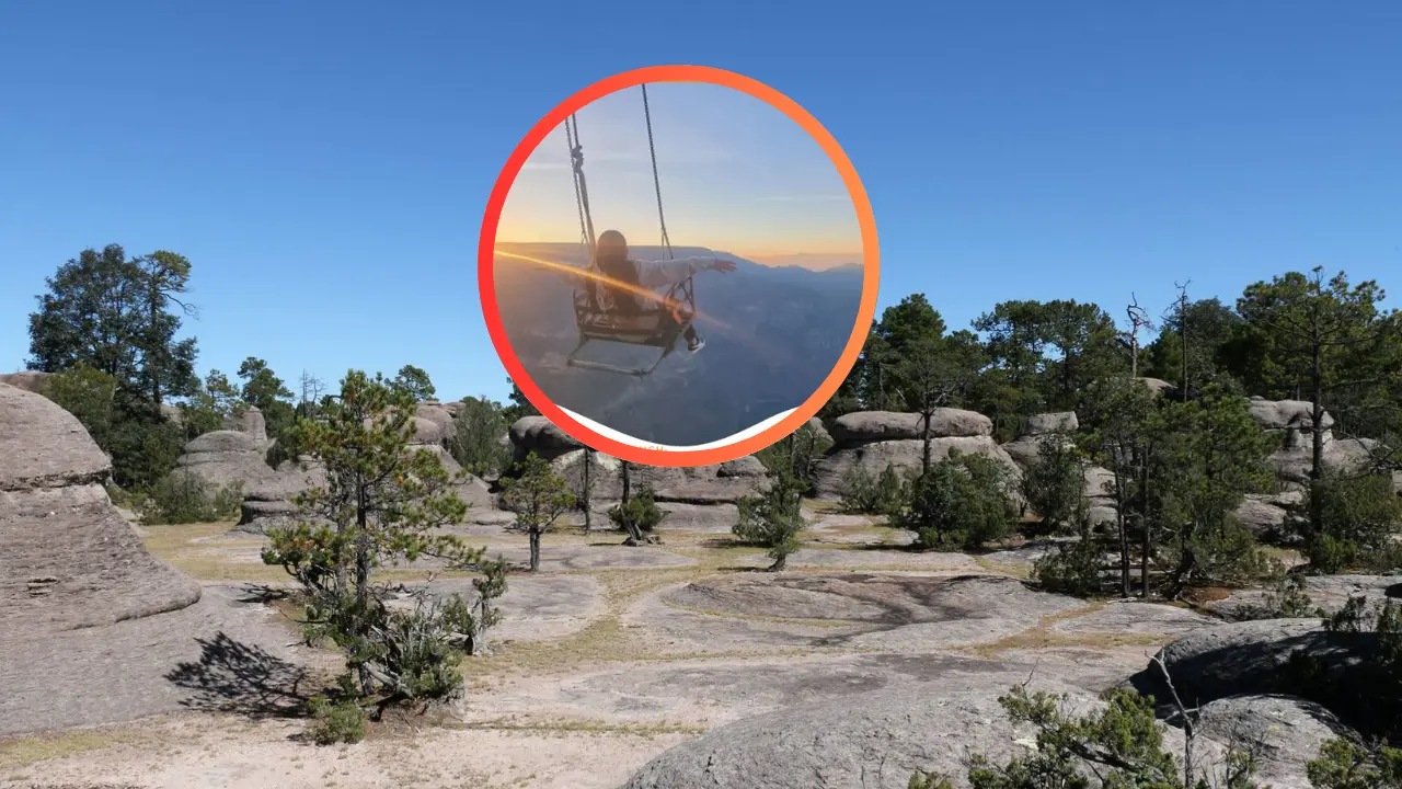 En este lugar del bosque de Durango te podrás subir a un columpio panorámico de la sierra. Foto: Turismo Durango / Baluartetours