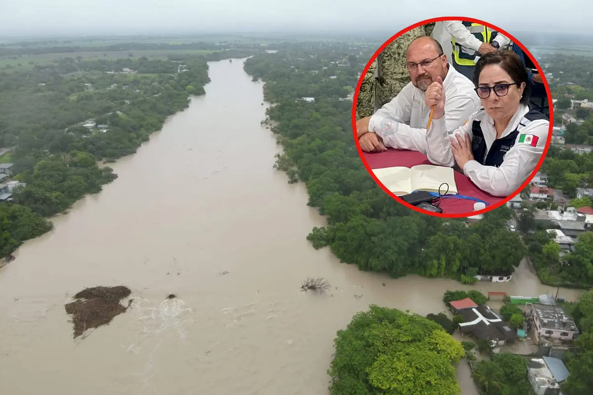 Encabezados por la coordinadora nacional de Protección Civil, Laura Velázquez Alzúa, y el gobernador Américo Villarreal Anaya, los equipos visitaron colonias anegadas. Foto: Posta Tamaulipas