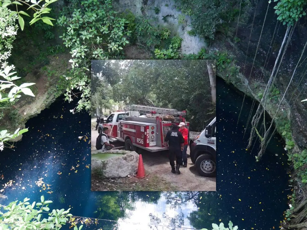 Una persona perdió la vida el pasado martes luego de caer a un cenote desde una altura de  30 metros en Valladolid.- Fuente Carlo Ocs y La Voz de la Razón