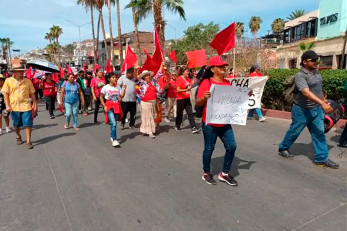 Baja California Sur: se movilizan antorchistas por vivienda digna para miles de familias. Foto: Rocío Casas.