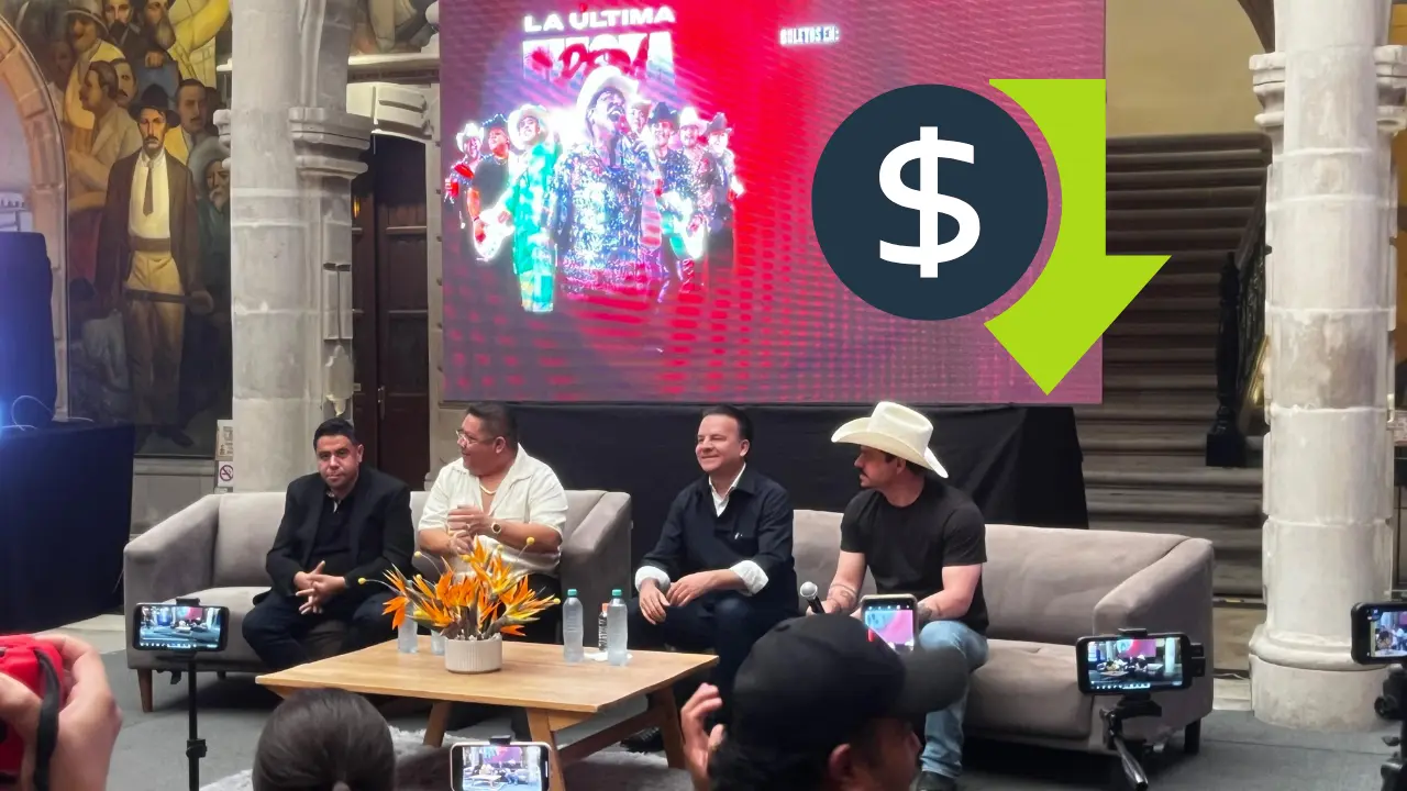 Gobernador y manager de Grupo Firme anuncian que bajarán de precio los boletos para su presentación en la Feria Villista. Foto: Alejandro Ávila.