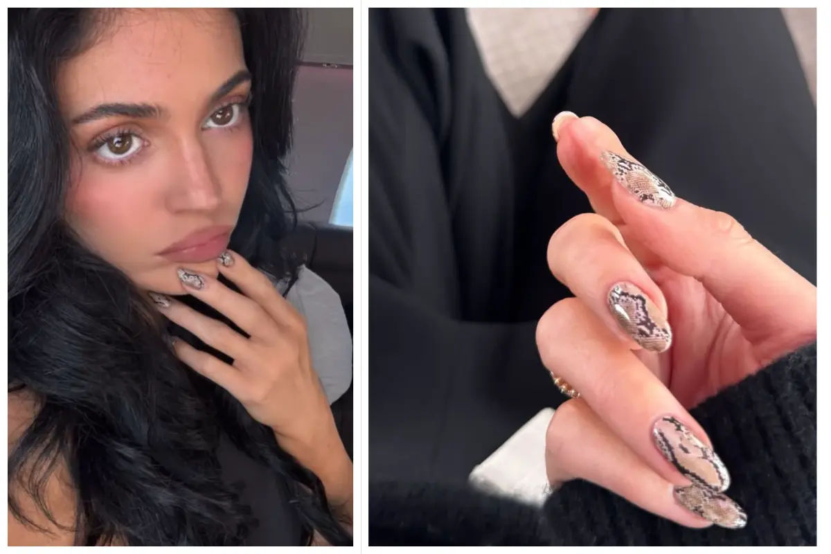 Kylie Jenner es ícono en la moda de la manicura con su animal print que luce impecable. Foto: IG @nailsbyzola