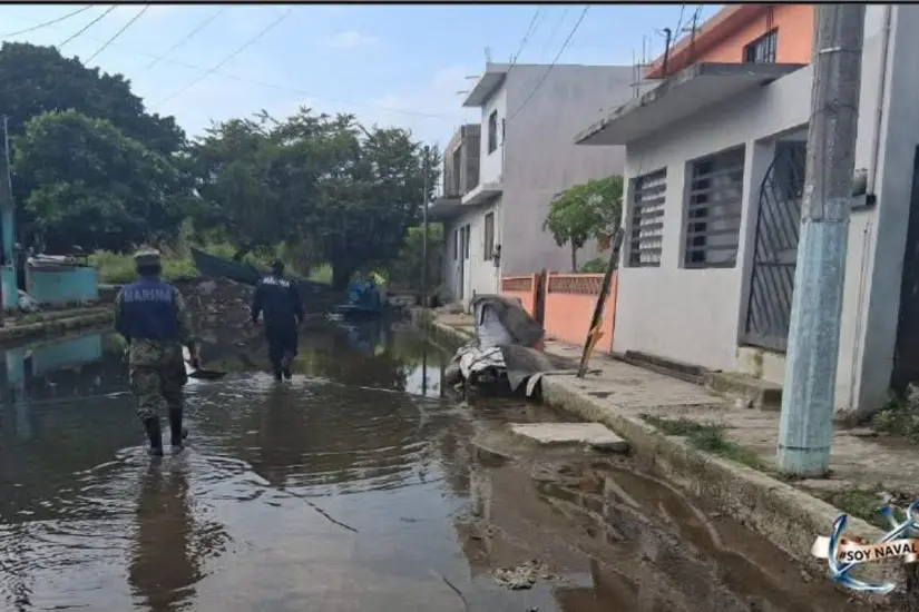 Zonas afectadas por la tormenta tropical Barry en Soto la Marina | Foto: SEMAR