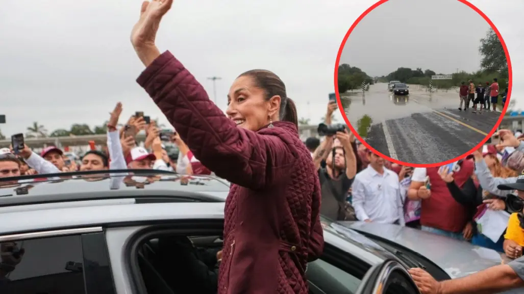 Claudia Sheinbaum llega al sur de Tamaulipas tras lluvias de Barry