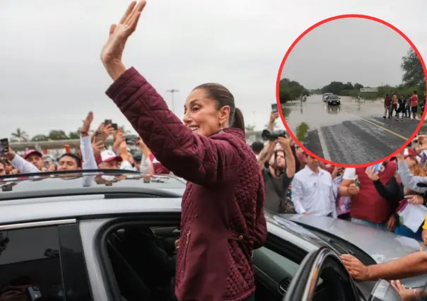 Claudia  Sheinbaum llega al sur de Tamaulipas tras lluvias de Barry