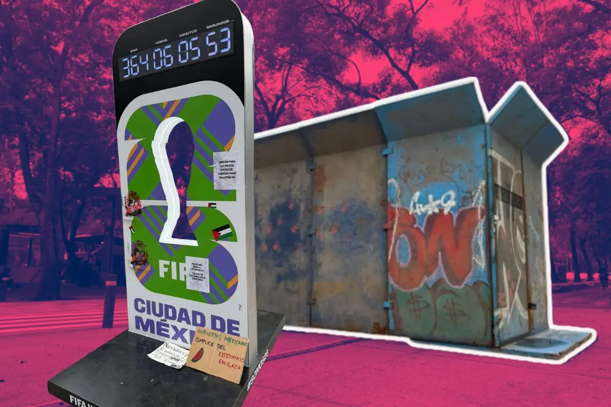 Reloj del Mundial 2026 en CDMX. Foto: Ramón Ramírez | FB Oxlack Castro | Canva