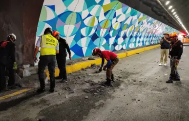 Tras desprendimiento, cerrarán Túnel de la Loma Larga