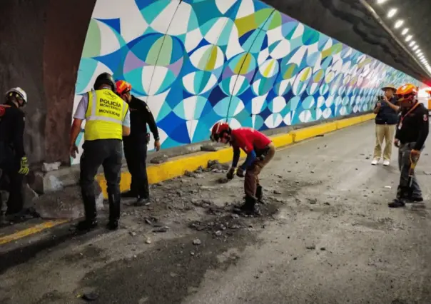 Tras desprendimiento, cerrarán Túnel de la Loma Larga