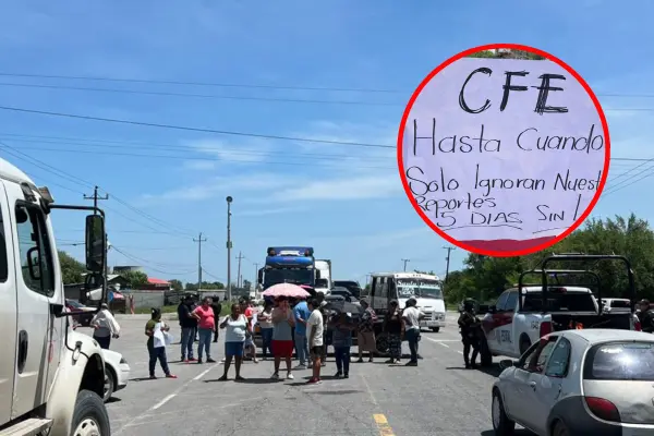 Con cierre de carretera presionan por falta de luz desde hace 5 días en Güémez