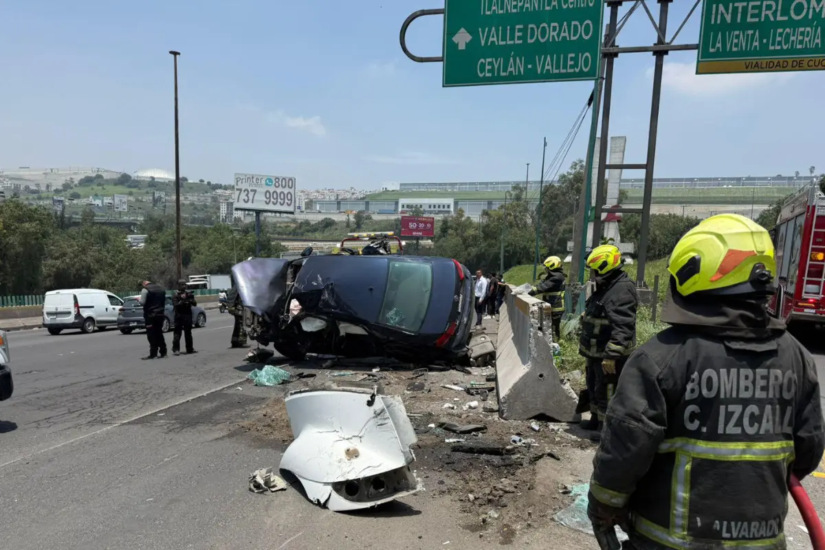 Se registra accidente en la carretera México Querétaro Foto: Ramón Ramírez