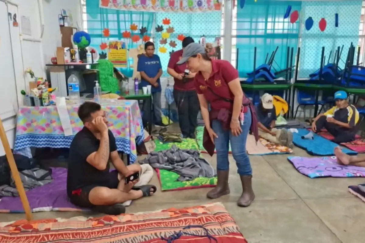 Los refugios habilitados por el Gobierno de El Mante brindaron apoyo integral a familias de la zona cañera afectadas por las lluvias. Foto: Ayuntamiento de El Mante