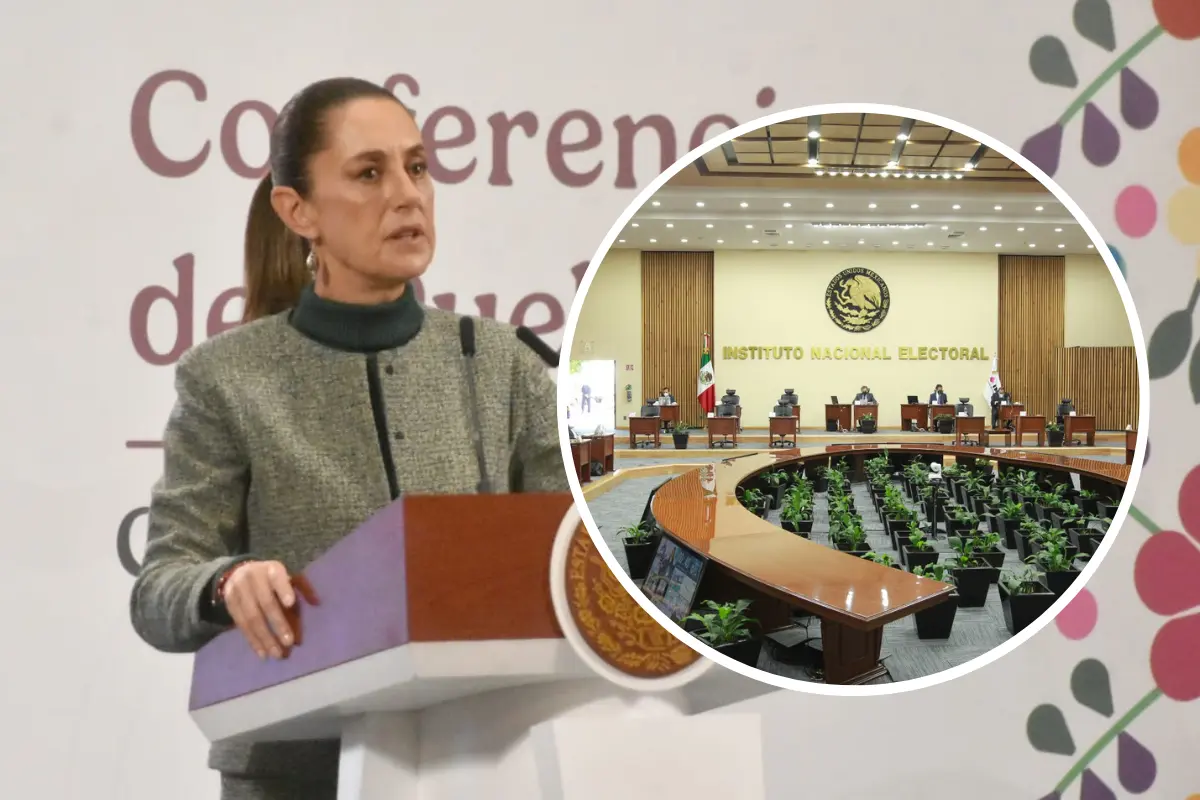 Claudia Sheinbaum y Consejo General del INE. Foto: Enrique Pérez Huerta / INE