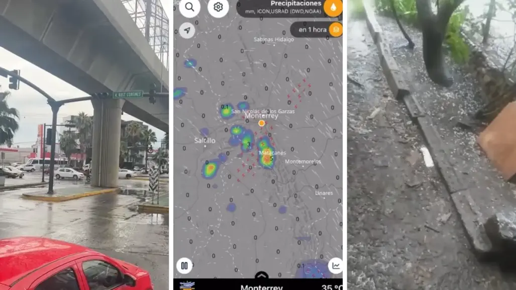 Lluvias intensas y granizo azotan a Monterrey y su área metropolitana