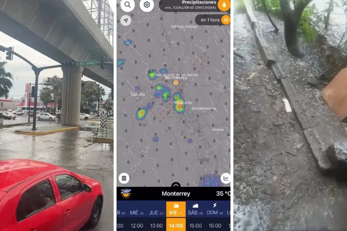 Lluvias y granizo en Monterrey y su área metropolitana. Foto: Canva