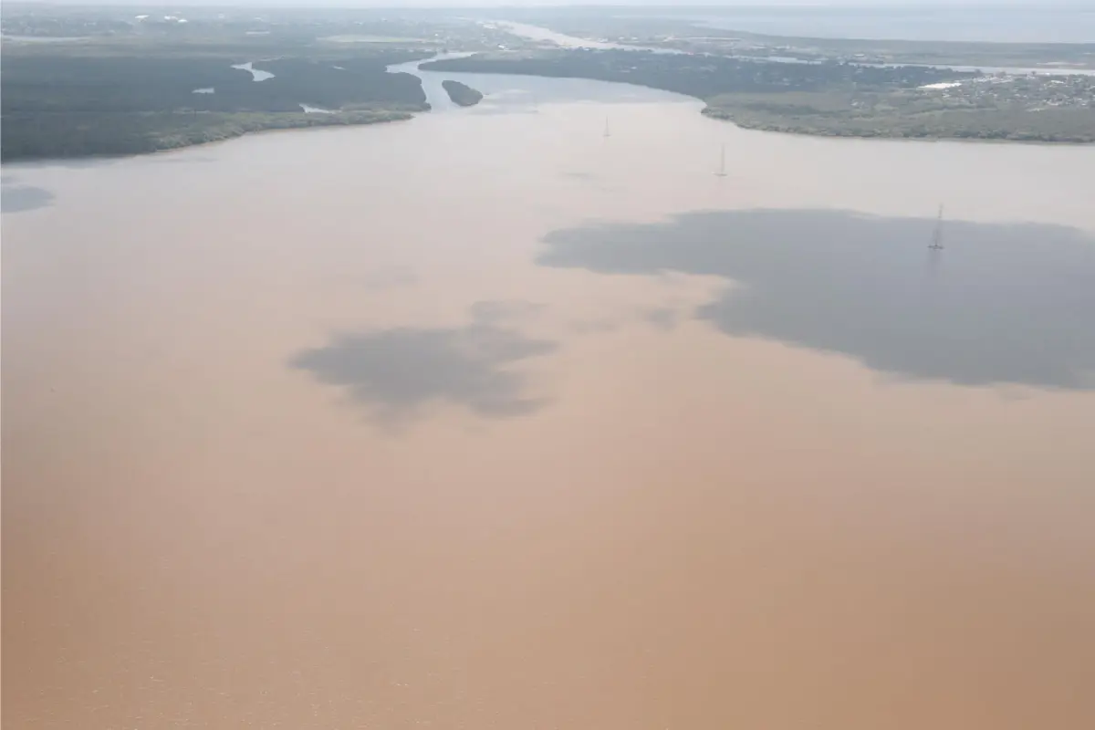 La crecida del río Tamesí sigue en tránsito de manera gradual hacia el sistema lagunario del sur de Tamaulipas. Foto: Carlos García