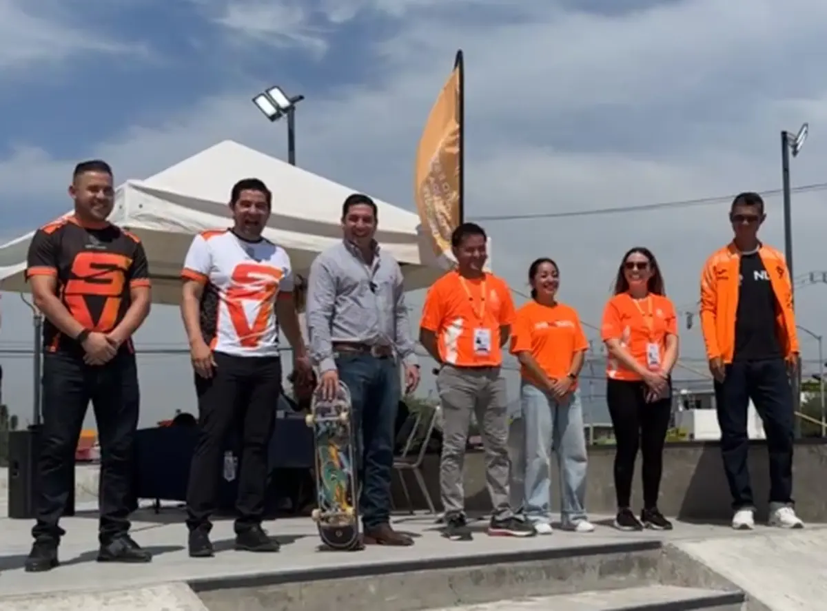 El alcalde de Salinas Victoria, Raúl Cantú, dio la bienvenida a las delegaciones de municipios que participarán en skateboarding en la Olimpiada y Paralimpiada Nuevo León 2025. Foto: Facebook Raúl Cantú