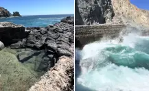 Esta playa de Todos Santos tiene una “alberca” escondida entre rocas y mar