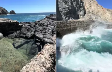 Esta playa de Todos Santos tiene una "alberca" escondida entre rocas y mar