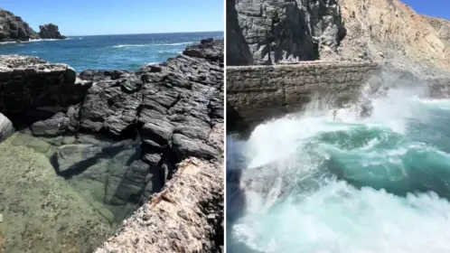 Esta playa de Todos Santos tiene una "alberca" escondida entre rocas y mar