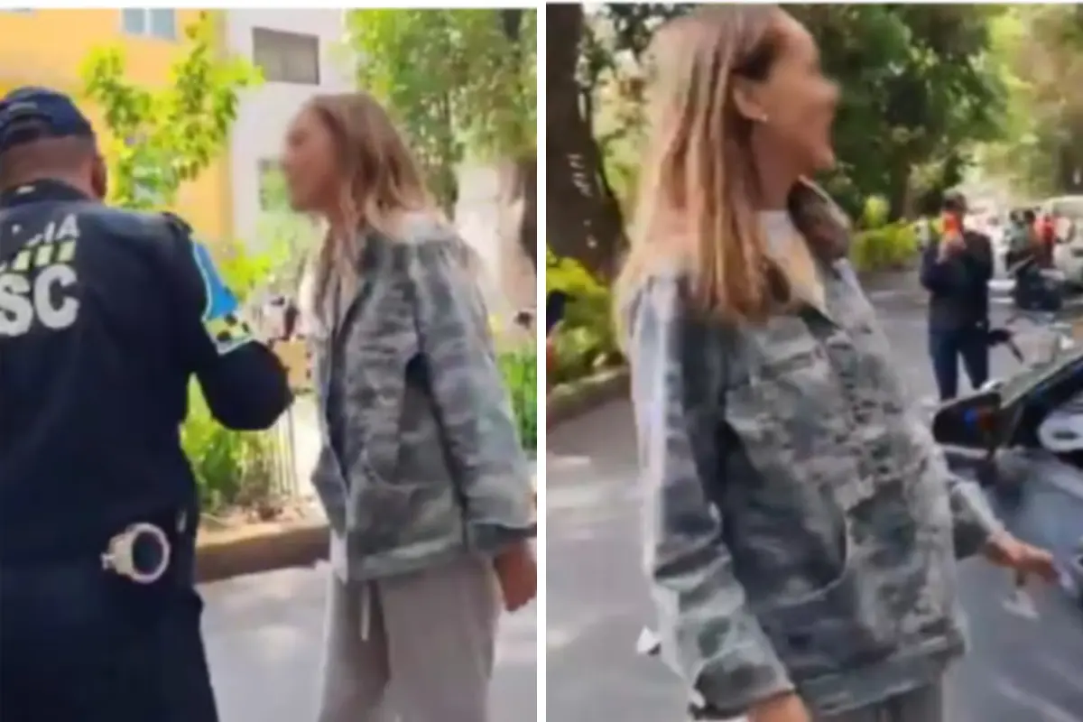 Mujer insulta a policía de la CDMX, Foto: Captura