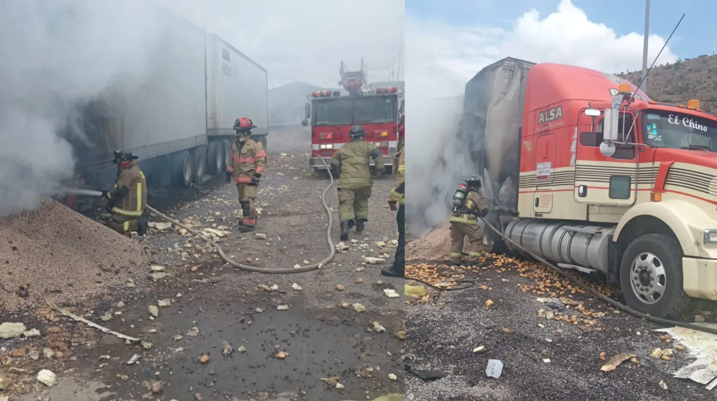 Foto: Especial| Un transporte de carga hizo uso de la rampa de frenado en la supercarretera Durango a Mazatlán.