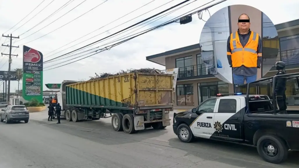Detienen a hombre por tirar 30 toneladas de basura en Escobedo