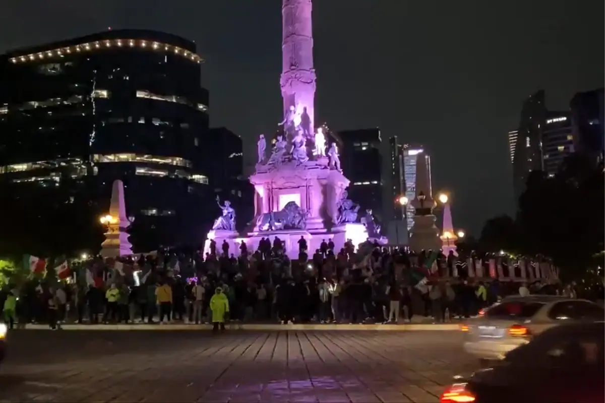 Celebran campeonato de México en el Ángel de la Independencia, Foto: Captura de pantalla.