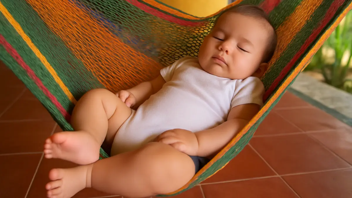 Para las abuelas, dormir en hamaca ayuda al bebé a conectar con sus raíces Foto: Canva/Alexis Lara