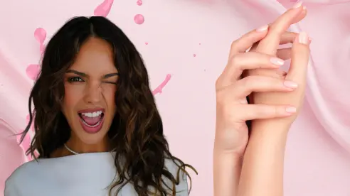 Manicura de clase alta: el tono rosa que elige Eiza González para lucir unas manos suaves
