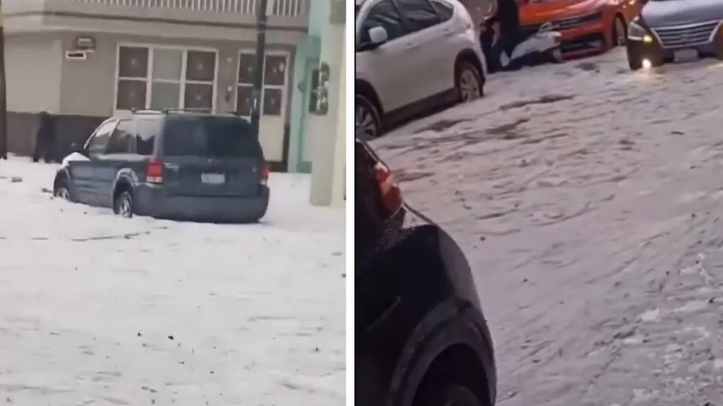 Sorprende granizada en cinco municipios de Guanajuato, con vehículos varados y cierre de calles