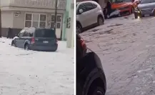 Sorprende granizada en cinco municipios de Guanajuato, con vehículos varados y cierre de calles