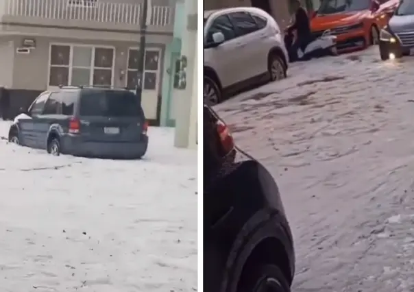 Sorprende granizada en cinco municipios de Guanajuato, con vehículos varados y cierre de calles
