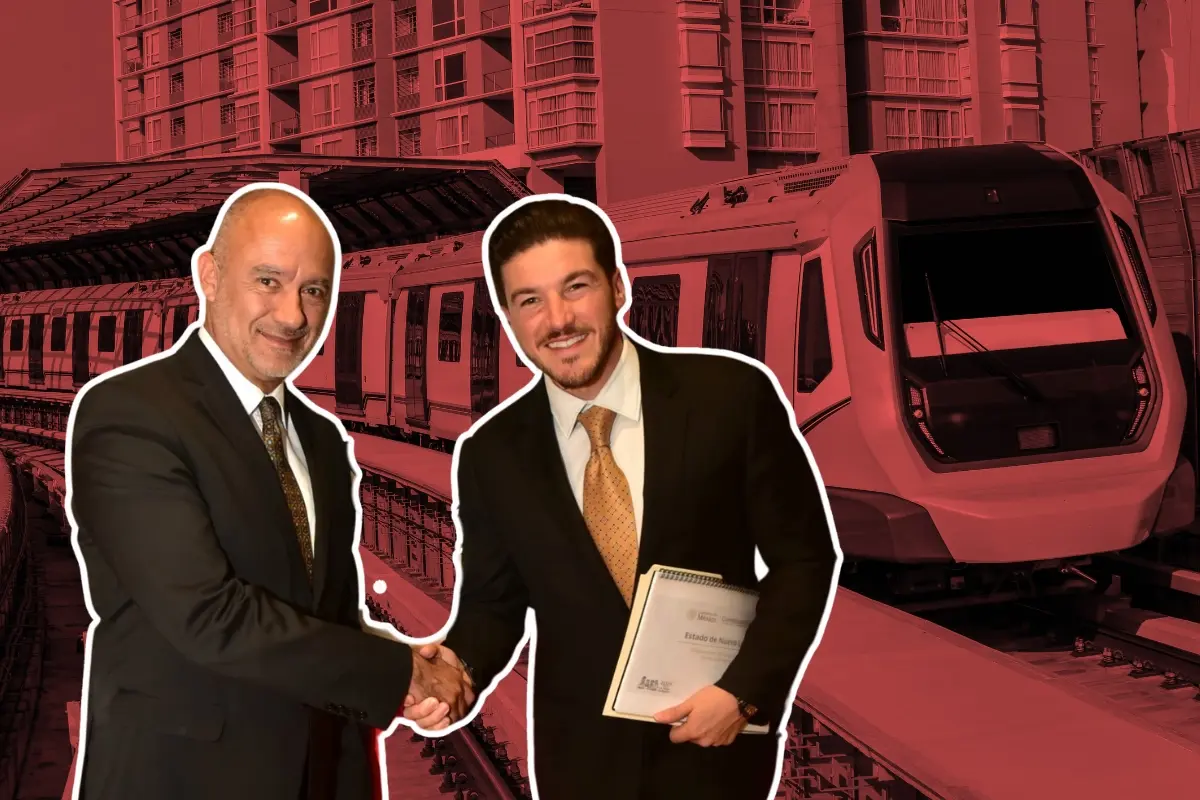 El gobernador Samuel García y el titular de la Secretaría de Infraestructura, Comunicaciones y Transportes Jesús Esteva Medina. Foto: Canva