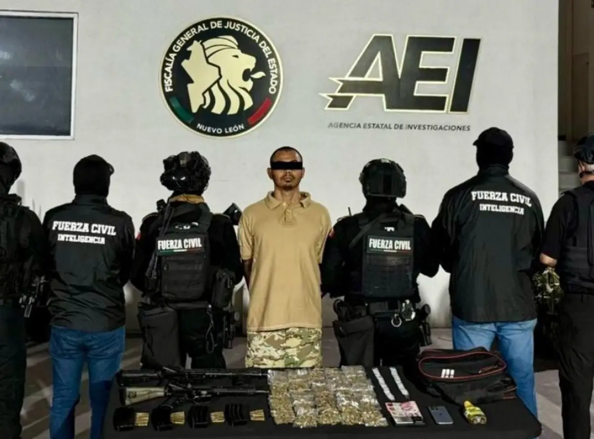 La aprehensión de este hombre representa un golpe directo contra las estructuras criminales que operan en Monterrey. Foto: Secretaría de Seguridad Pública de Nuevo León.