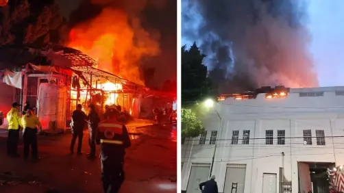 VIDEO | Dos incendios simultáneos arrasan comercios en el Centro Histórico de CDMX