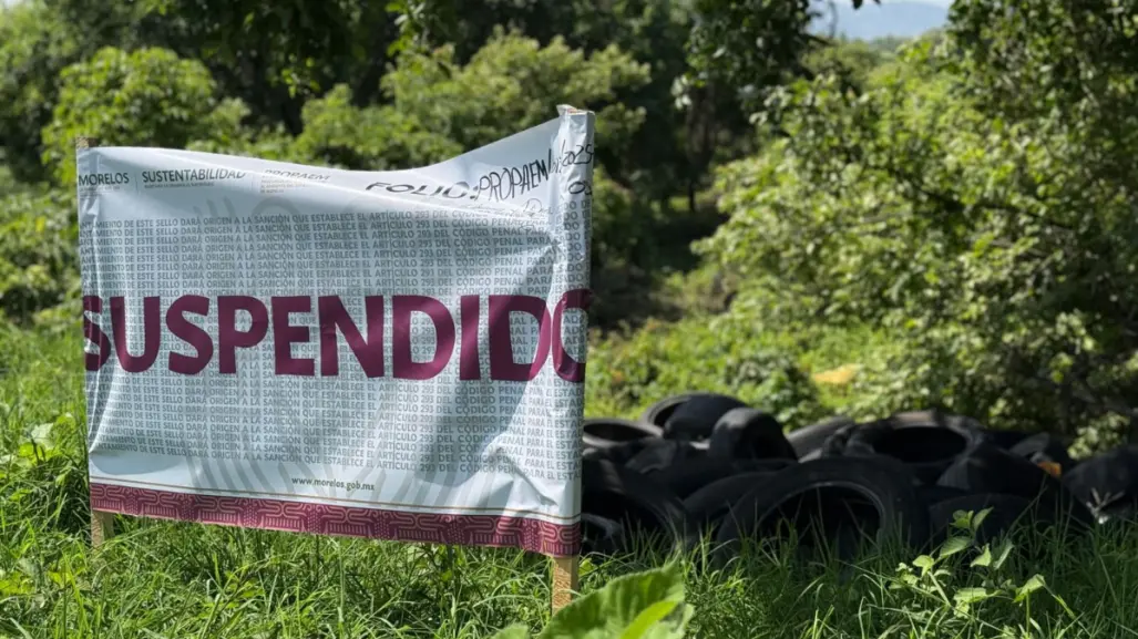 Descubren tiradero ilegal de llantas en zona protegida de Tepoztlán