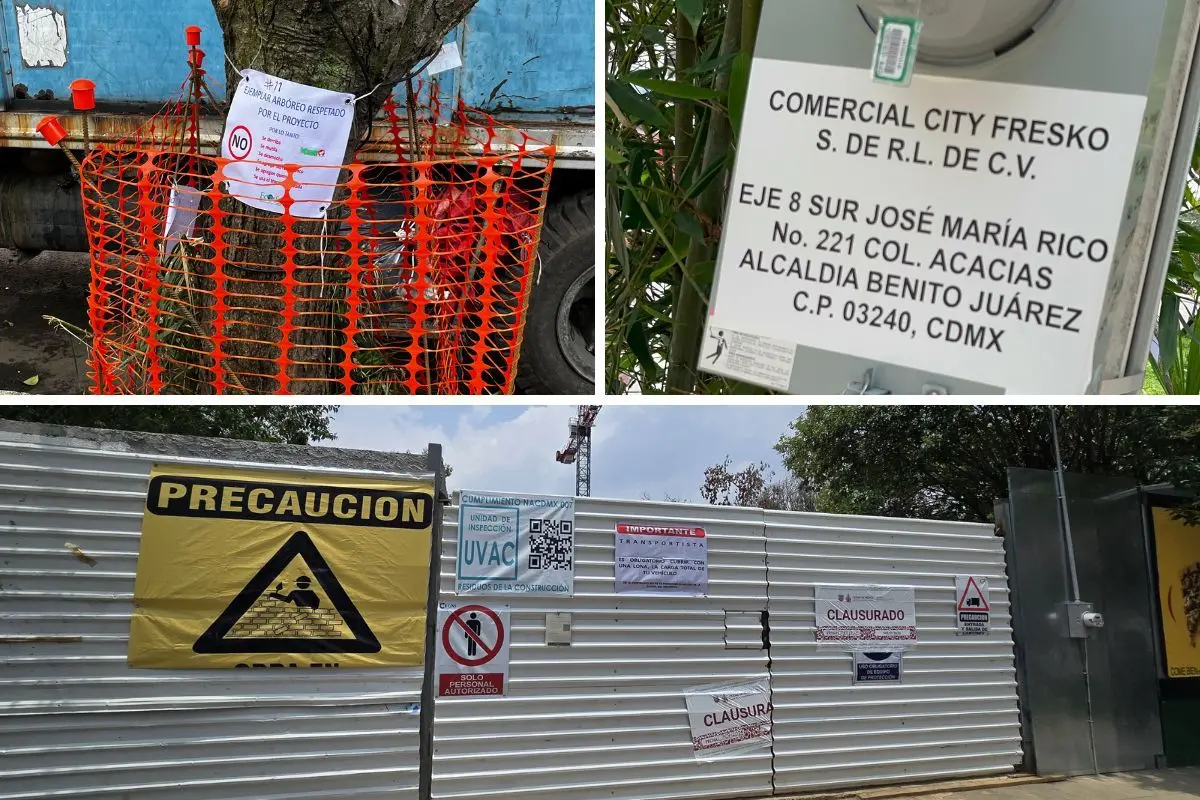 Construcción por la que protestas por los manifestantes en la alcaldía Benito Juárez de CDMX. Foto: Mario Flores | Canva