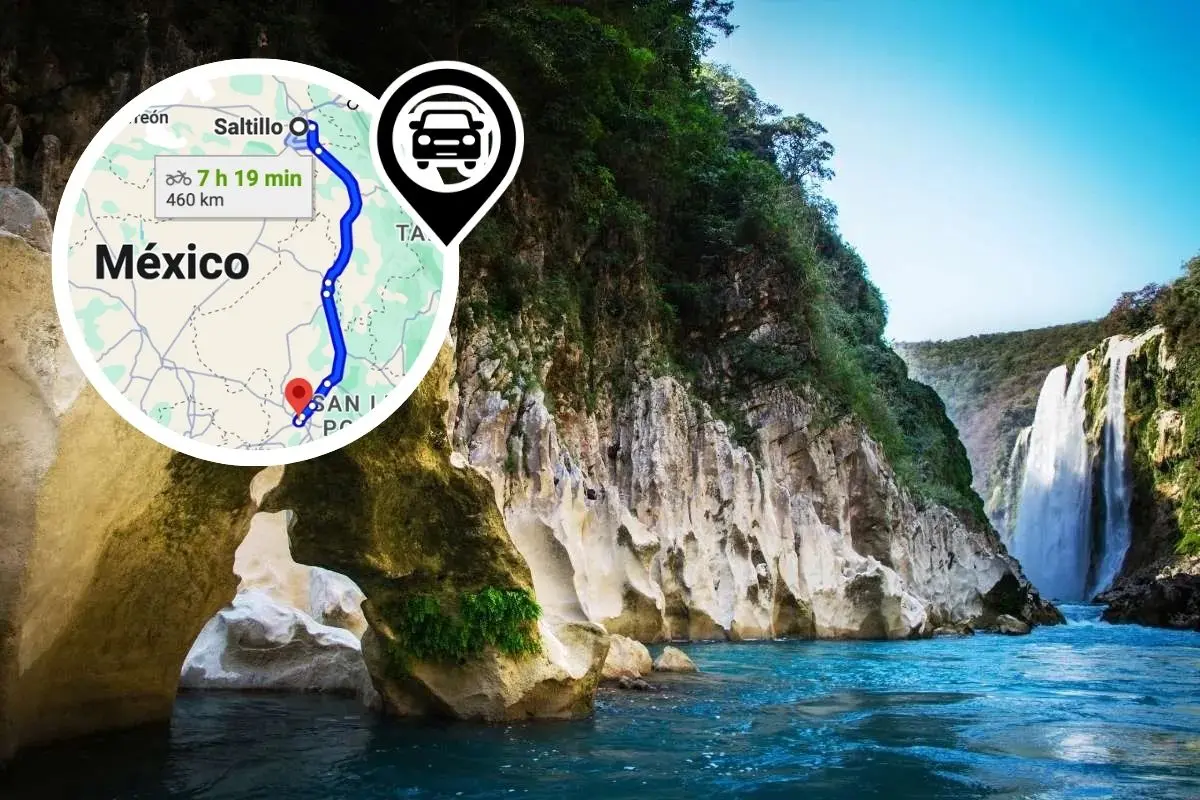 Ruta Saltillo a San Luis Potosí más segura según viajeros / Foto: Lugares Turísticos de México | Google Maps | Canva