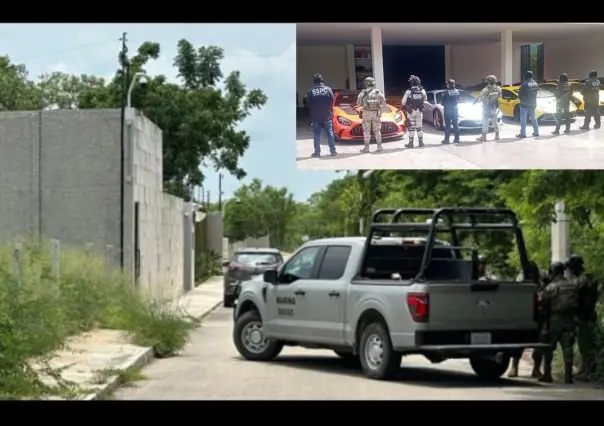 Cateo en Yucatán: aseguran 14 autos de lujo en casa al norte de Mérida ligada al crimen organizado