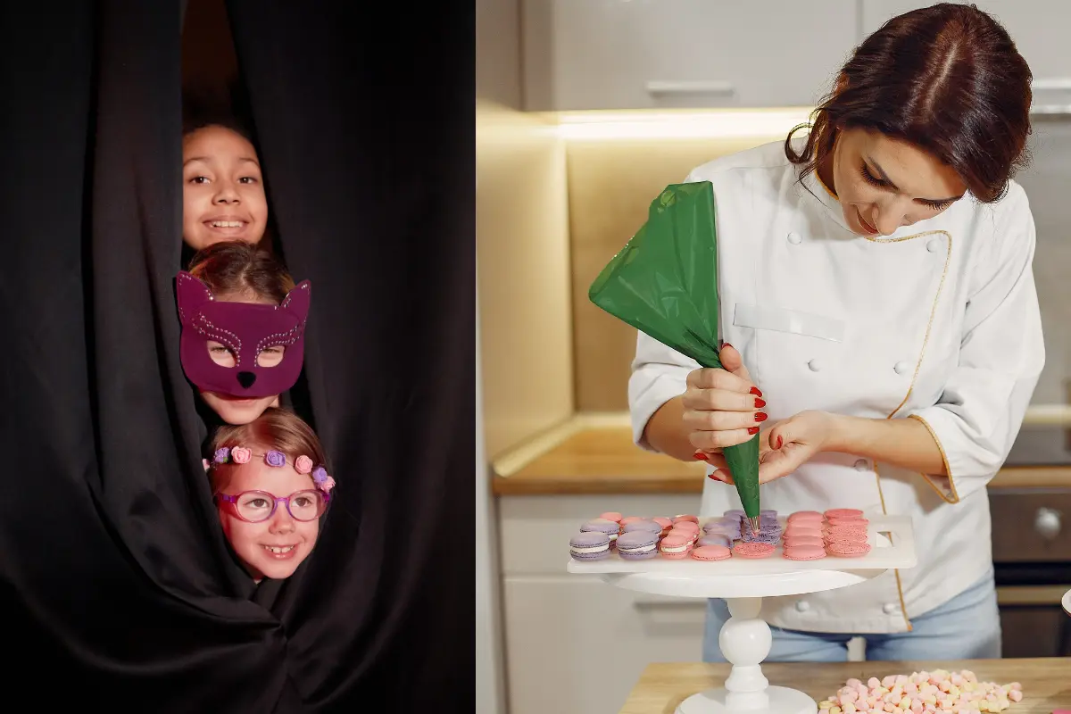 Desde teatro para niños hasta repostería para adultos: hay muchas opciones para aprender algo bonito y útil en este verano. Fotos Ilustrativas: Canva.