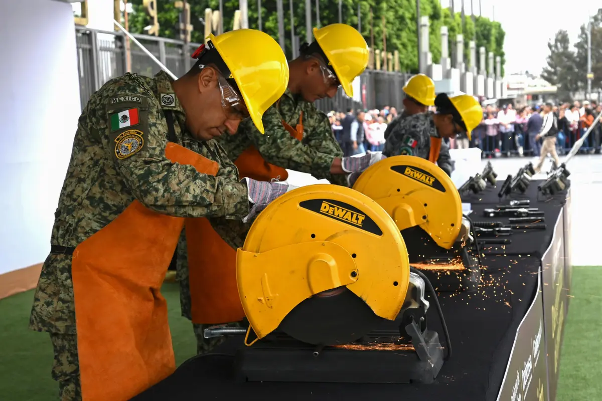 Armas destruidas en CDMX, Foto: Gobierno de México